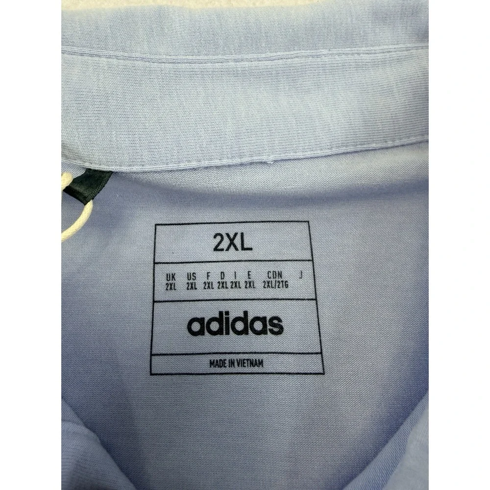 ADIDAS Men's Go-To‎ Polo Shirt, NWT, 2XL XXL, HS1109, Color: Blue Dawn Melange
